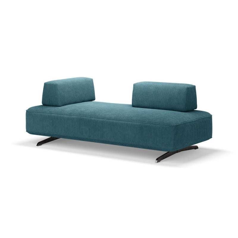 BANQUETTE DANNA VELOURS BLEU CANARD