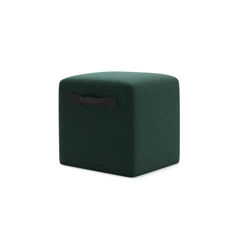 POUF GREEN VELVET CUBIC